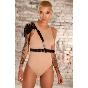 Omuzda Yaprak Detaylı Şık Tek Omuz Deri Kemer - Brf1033