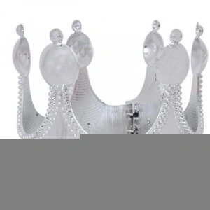 Plastik Kral Tacı Gümüş Renk Yetişkin 55 Cm