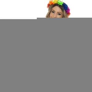 Rengarenk Hawaii Kolye Taç Bileklik Seti 4 Parça