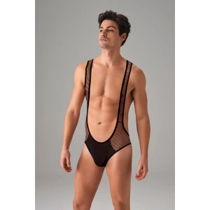 Siyah Erkek File Kumaş Askılı Jockstrap Body 3053