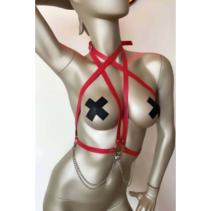 T-shirt Üzeri Deri Aksesuar, Gömlek Üzeri Şık Deri Harness - Brf52