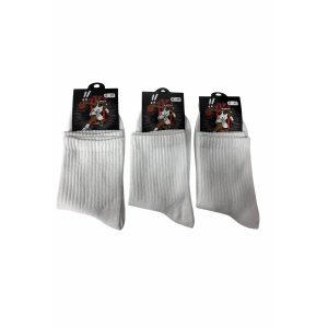 Yalıncak Uzun Konç Kolej Çorap Beyaz Desensiz 12 Adet