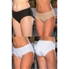 Pamuklu Yüksek Bel Slip Külot (karışık) Siyah-beyaz-ten (brf2966)