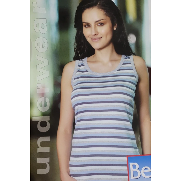 Berrak Çizgili Bayan Atlet 8008