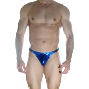 Arkası Büzgülü Mavi Lame Brazillian Slip