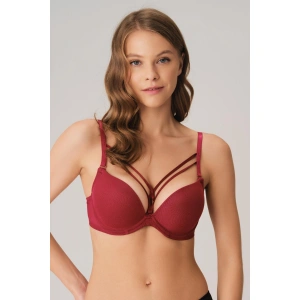 Balenli Destekli Dolgulu Askıları Çıkabilen Yaka Detaylı T-shirt Sütyeni