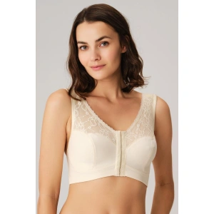 Balensiz Desteksiz Dolgusuz Geniş Askılı Toparlayıcı Önden Açılan Sırt Destekli Küçültücü Sütyen Ten