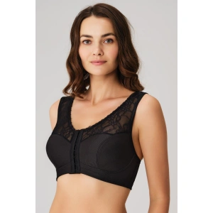 Balensiz Desteksiz Dolgusuz Geniş Askılı Toparlayıcı Önden Açılan Sırt Destekli Küçültücü Sütyen Siyah