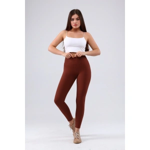 Bordo Yüksek Bel Fitilli Tayt 0608