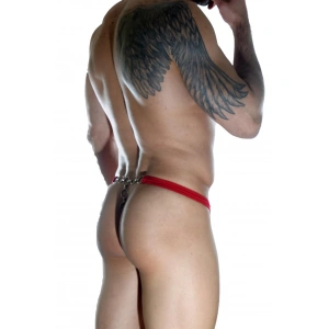 Erkek  Arkası Metalli Kırmızı Tanga Çamaşır