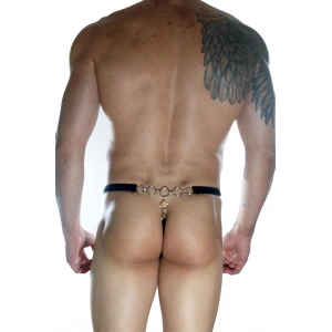 Erkek  Arkası Metalli Siyah String