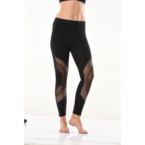 File Transparan Detaylı Kadın Tayt 0579