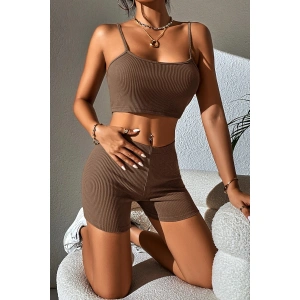 Kadın Kahverengi lu Kaşkorse Gecelik Takım