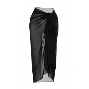 Kadın Siyah Bodrum Stili Bağlama Detaylı 150x75 Pareo