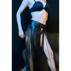 Püsküllü Deri Etek Harness - Brf1090