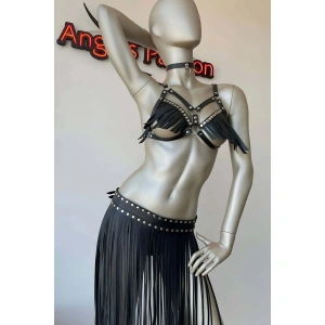 Püsküllü Etek Ve Püsküllü Sütyen Harness Takım