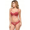 Balenli Destekli Dolgulu Askıları Çıkabilen Yaka Detaylı Çıkabilen Göğüs Altı Aksesuarlı Dantelli Sütyen Ve String Takım