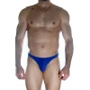 Erkek  Arkası Metalli Mavi Tanga Çamaşır