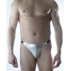 Erkek Gümüş Lame Brazillian Slip