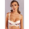 Gitana  Half Push Up Bra,çiçekli Ekru Straplez Konforlu Ve Şık Sütyen