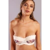 Gitana  Half Push Up Bra,çiçekli Ekru Straplez Konforlu Ve Şık Sütyen