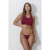 Kadın Bordo Ayarlanabilir Tanga Külotlu Büstiyer Takım