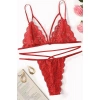 Kadın Kırmızı Dantel Sütyen Külot Takımı