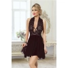 Kadın Siyah Çapraz Bağlı Kısa Tül Dantel Gecelik