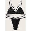 Kadın Siyah Dantel Sütyen Külot Takımı