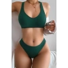 Kadın Yeşil Desteksiz Seamless Tangalı İç Çamaşır Takımı