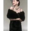 Kürk Orijinal Siyah Seksi Omuzluk Şık Kürk