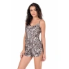 Leopar Saten Babydoll Şort Takımı