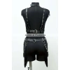 Püslüllü Deri Harness Takım, Püsküllü Elbise Aksesuarı - Brf768