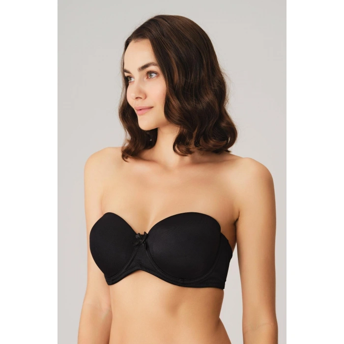 Balenli Desteksiz Dolgusuz Askısız Straplez Yumuşak Süngerli Günlük Klasik T-shirt Sütyeni