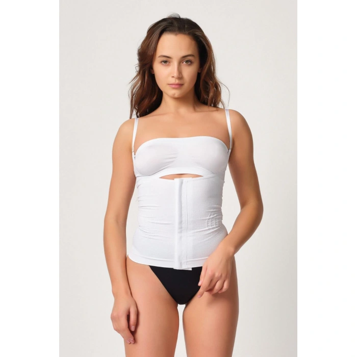 Beyaz Mı Emay 2030 Agraflı Göğsü Açık Atlet Korse