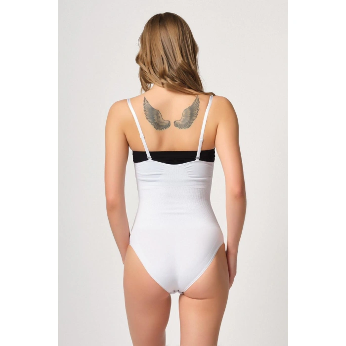 Beyaz Mı Emay 2043 Göğsü Açık Agraflı Body Korse