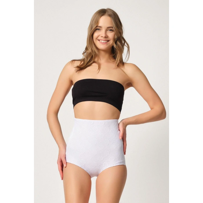 Beyaz Mı Emay 2842 Lazer Dantelli Slip Korse