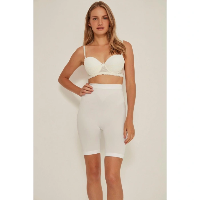 Beyaz Mı Emay 3005 Soft Uzun Paçalı Boxer Korse