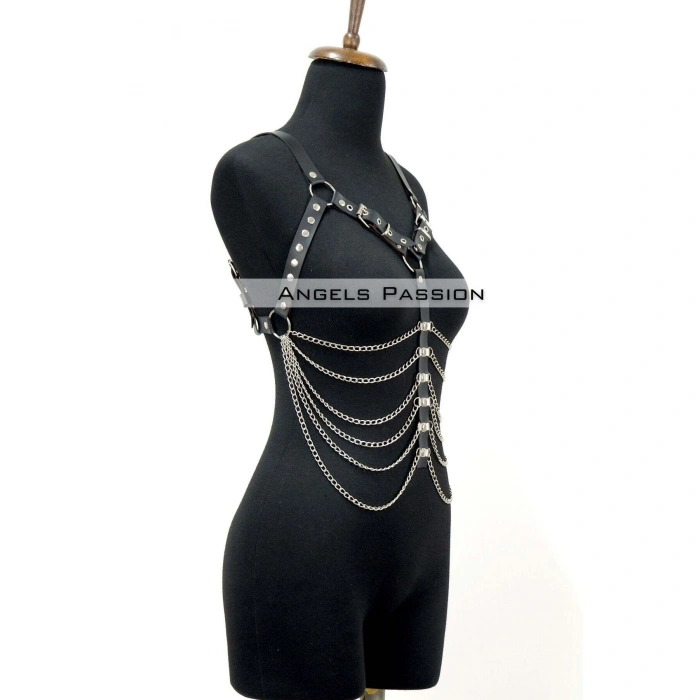 Büyük Beden Zincirli Göğüs Harness - Brf534_s2