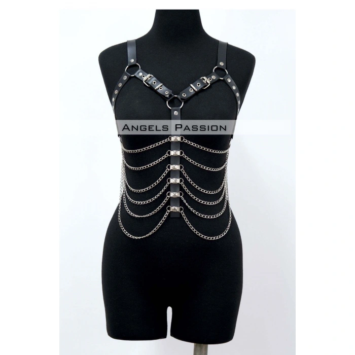 Büyük Beden Zincirli Göğüs Harness - Brf534_s2