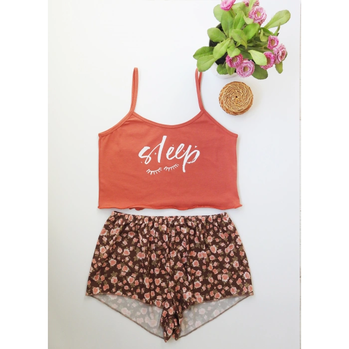 Çiçek Desenli Baskılı  Takım