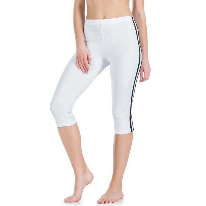 Çizgili Kadın Kapri Tayt 0534