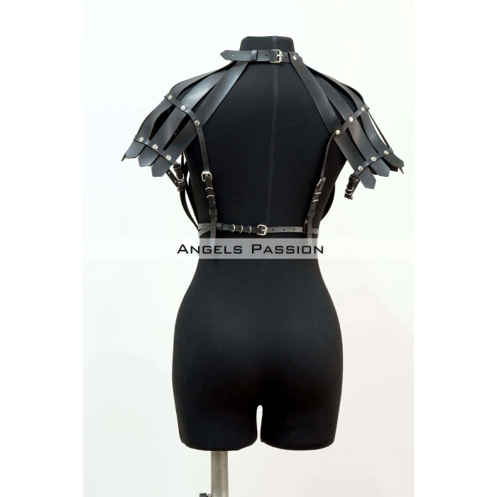 Crop Büstiyer Harness, Deri Göğüs Harness, Gömlek Üzeri Harness - Brf1257