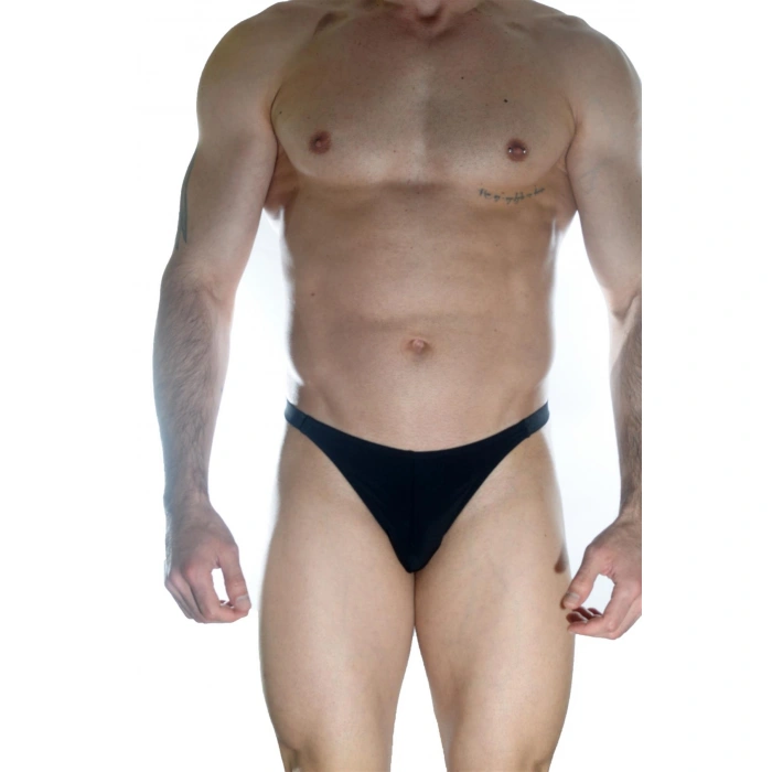 Erkek  Arkası Büzgülü Siyah Brazillian Slip