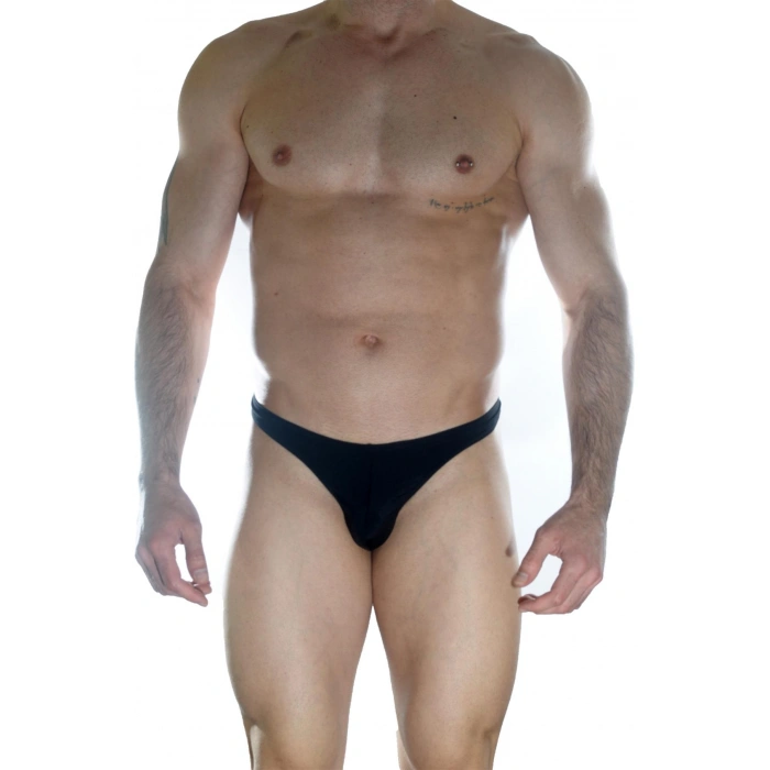 Erkek  Arkası Metalli Siyah String