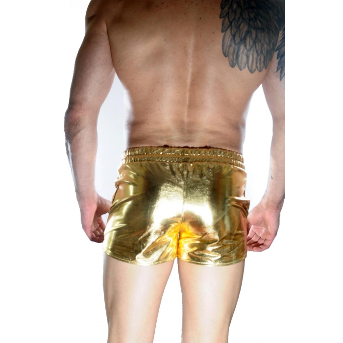 Erkek Gold Lame Short