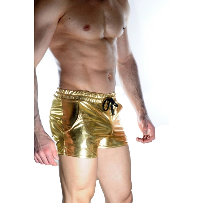 Erkek Gold Lame Short