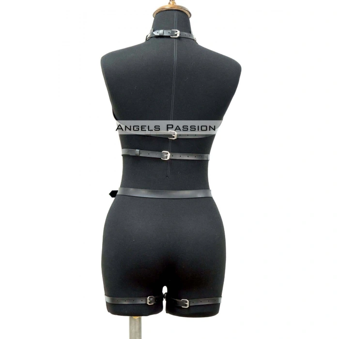 Fantazi İç Giyim Zincirli Erotik Harness Takım - Brf1081