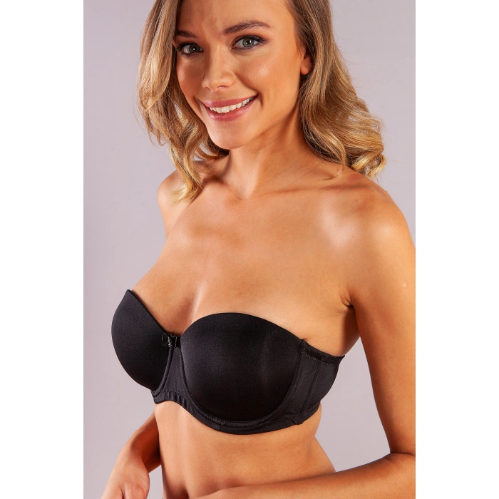 Gabrıella Balconette Foam Cup Bra, Siyah Konforlu Ve Şık Sütyen, Strapless