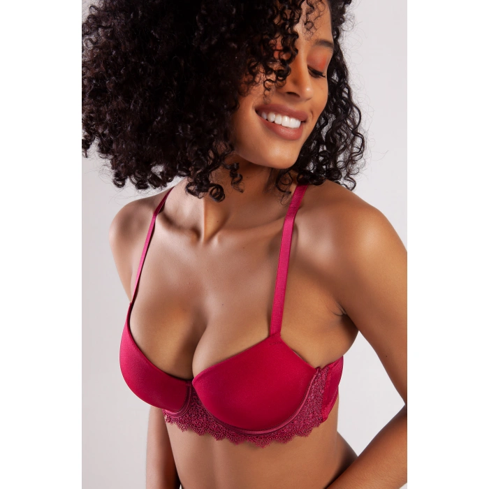 Garland Big Size Plunge Bra, Şarap Rengi Konforlu Ve Şık Sütyen